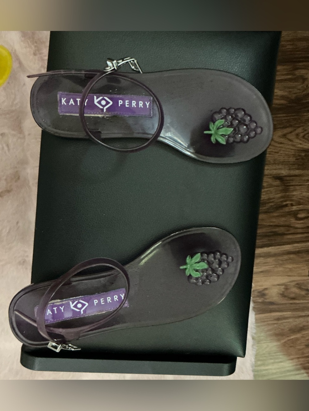 Katy Perry Collections Purple Jelly Ankle-Strap Sandals with Grape Detail